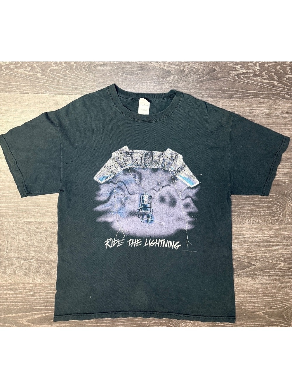 Metallica Ride The Lightning 2000s Y2K Gildan Faded Double Sided T Shirt